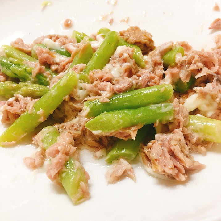 卵不使用でも作れる!ツナとアスパラのマヨサラダ